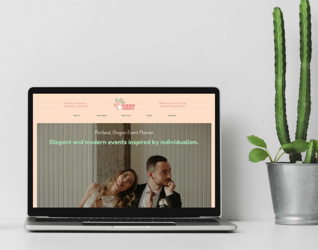 Showit website design for a Portland event and wedding planner.