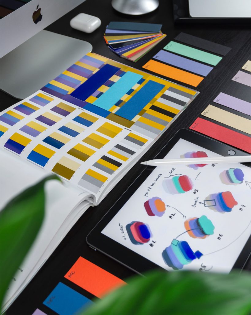 Branding color book and color swatches
