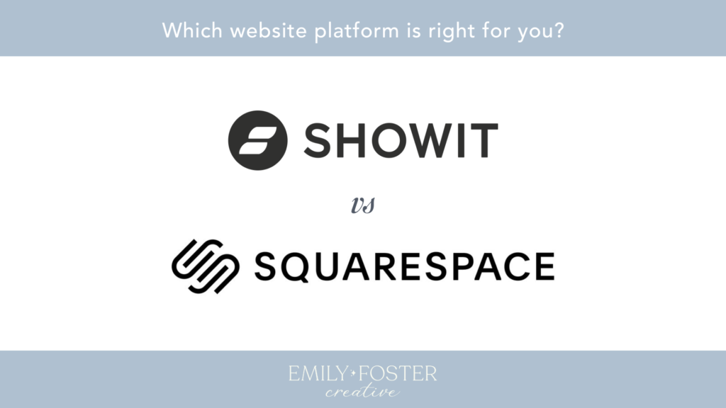 Graphic that says Showit vs Squarespace
