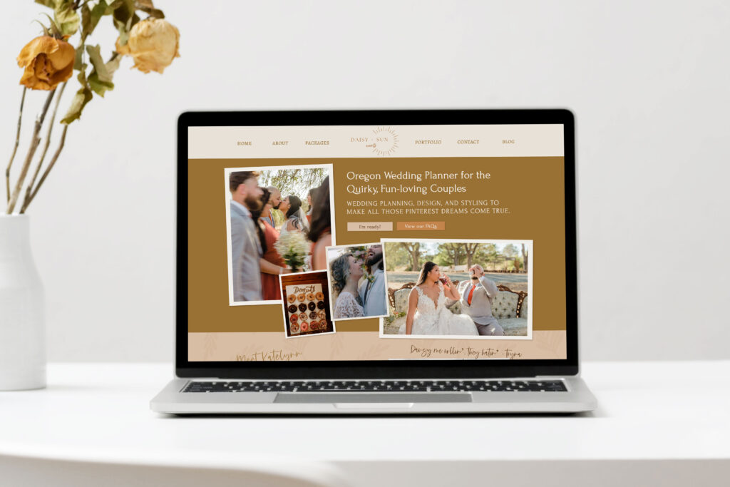 website design for a wedding planner in Oregon for Daisy and Sun events