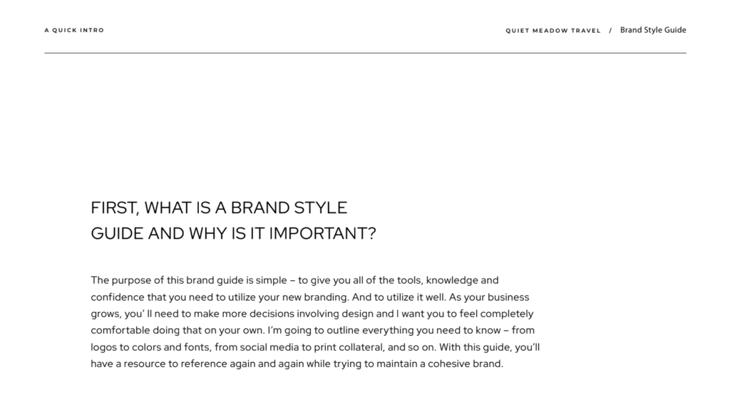 Brand Guidelines example for brand assets