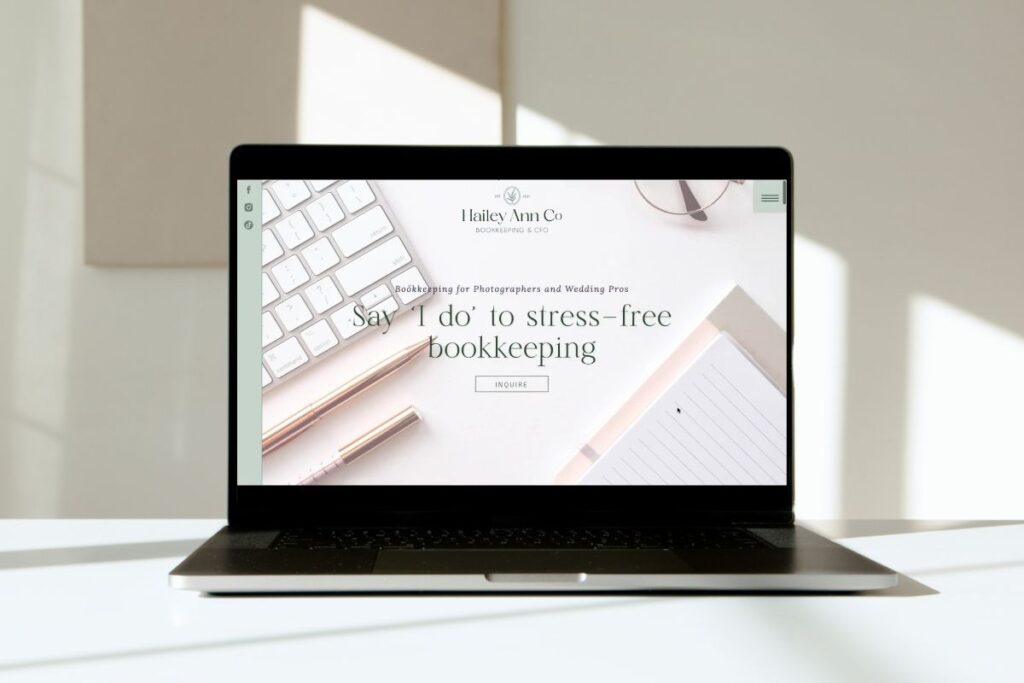 An elevated website mockup