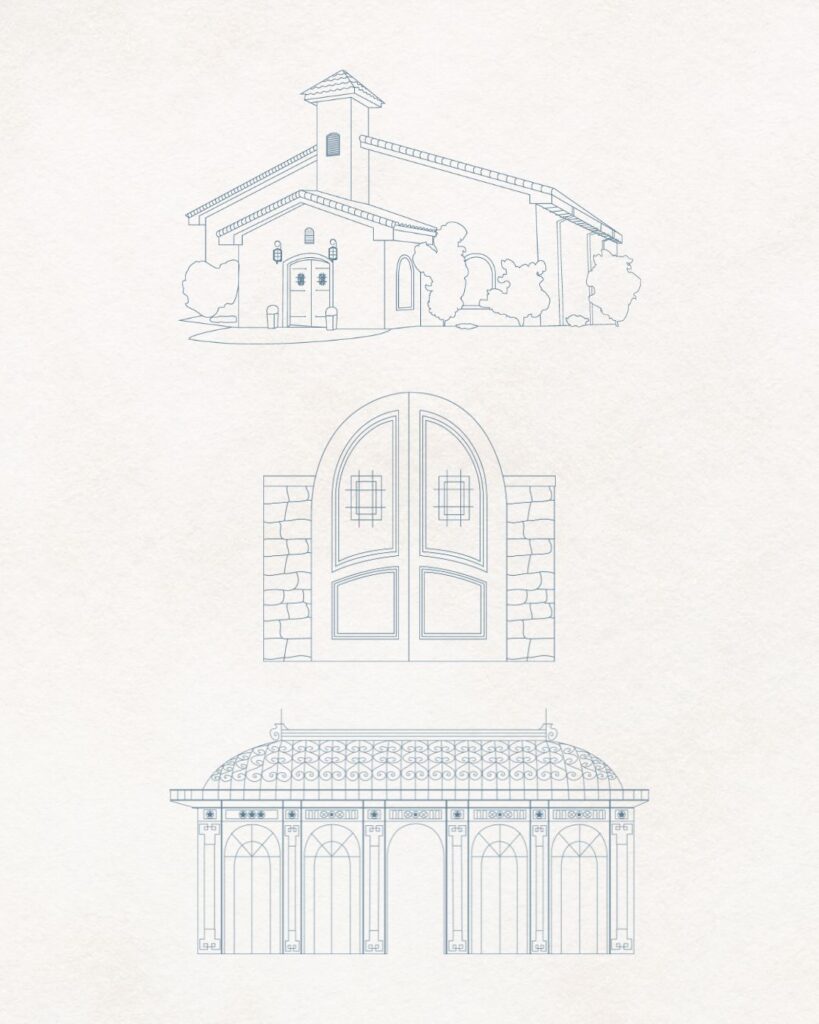 Ma Maison's brand icons for a wedding venue marketing
