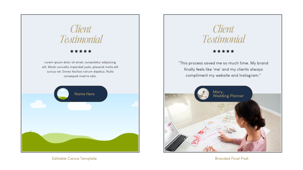 social media Canva templates for wedding vendors branding