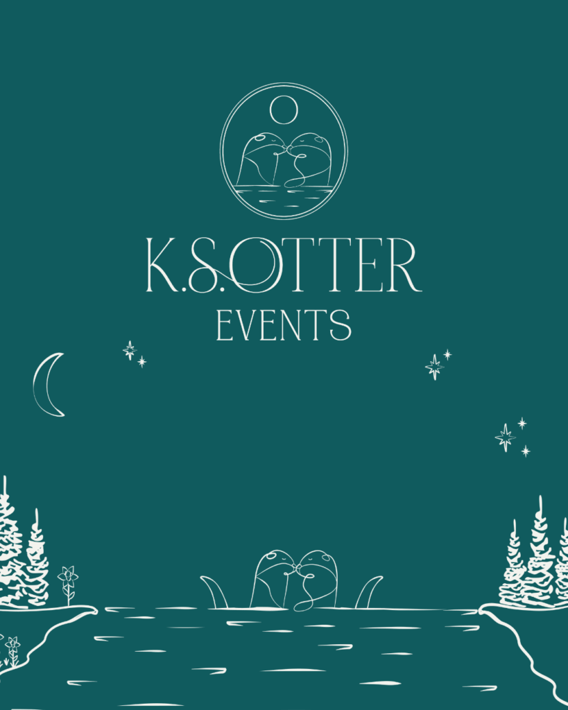 KS Otter Events logo with two otters illustrated by a lake under the moon and stars