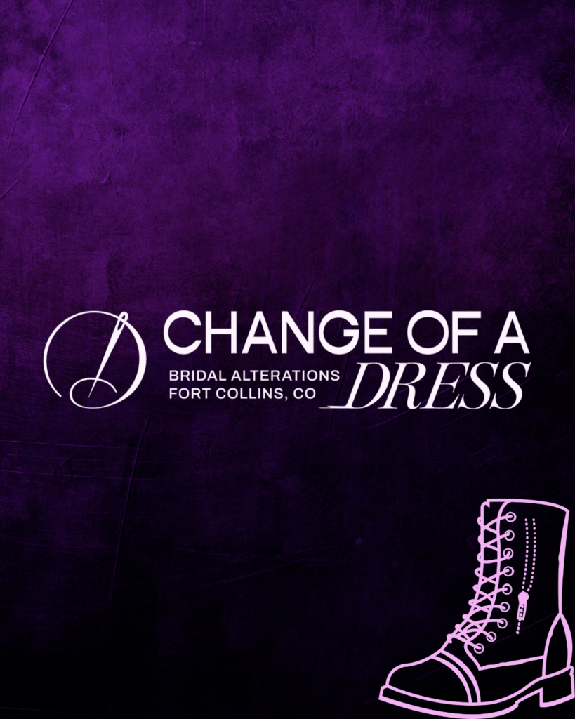 Bridal alterations branding design for Change of a Dress