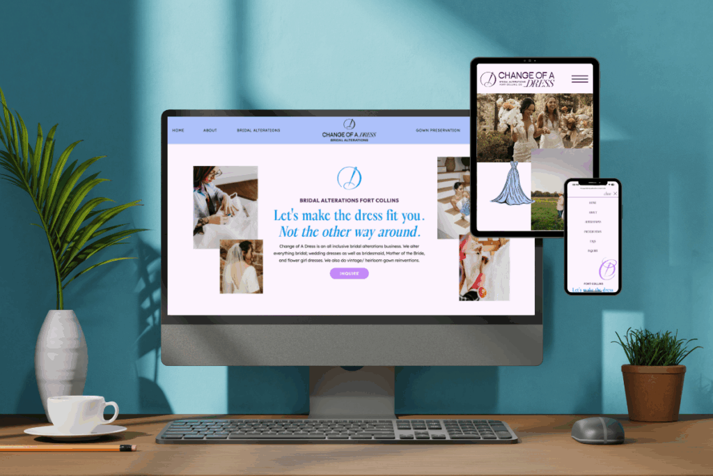 Bridal alterations website design for Change of a Dress