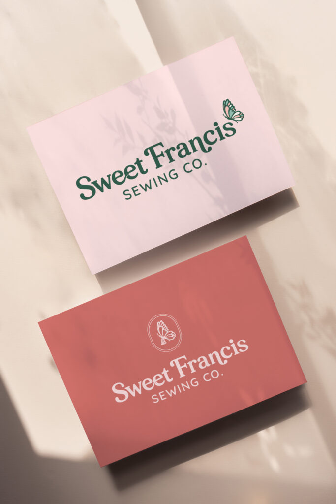 Bridal alterations branding design for Sweet Francis Sewing Co