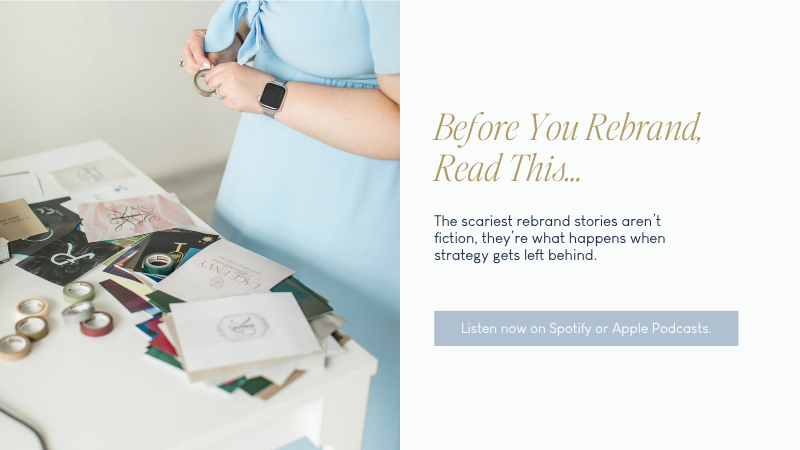 Before you rebrand graphic for rebrand stories of emily foster crestive