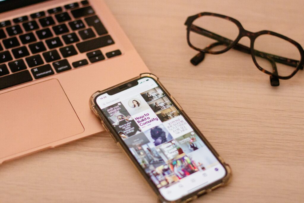 Phone displaying Instagram app search page