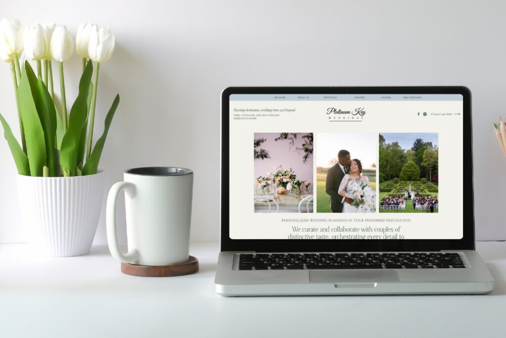 Desktop website mockup for an elevated website