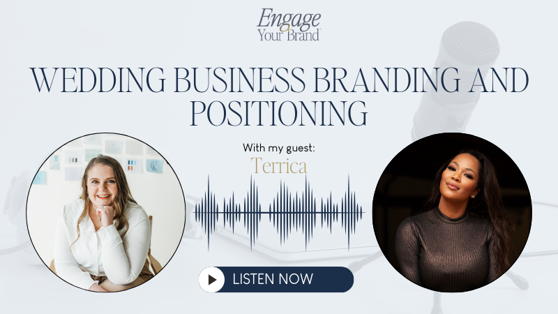 Photo of Emily and Terrica for a wedding business branding and positioning podcast